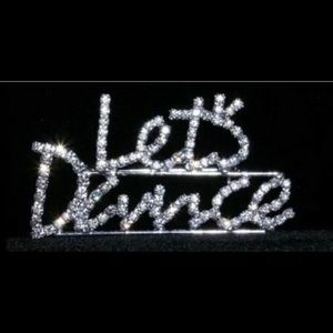Let’s dance Pin Brooch Rhinestone Crystal silver